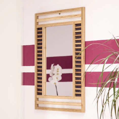 Relaxdays Miroir En Bambou Glace De Salle De Bain Fixation Murale En Bois HxlxP: 70 X 50 X 2 Cm Cadre Design Décoratif Accrocher Dans Le Salon Couloir Entrée Accessoire Déco, Nature 4 Relaxdays Miroir En Bambou Glace De Salle De Bain Fixation Murale En Bois HxlxP: 70 X 50 X 2 Cm Cadre Design Décoratif Accrocher Dans Le Salon Couloir Entrée Accessoire Déco, Nature – Image 2