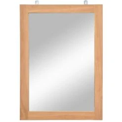 Miroir Mural Teck Massif 50 X 70 Cm VidaXL - Brun