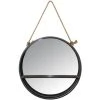 AUBRY GASPARD Miroir étagère Rond à Suspendre Noir - Noir 1 AUBRY GASPARD Miroir étagère Rond à Suspendre Noir - Noir -Miroir Soldes Boutique 10717990 1