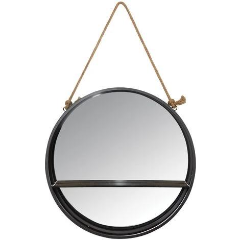 AUBRY GASPARD Miroir étagère Rond à Suspendre Noir - Noir 3 AUBRY GASPARD Miroir étagère Rond à Suspendre Noir - Noir