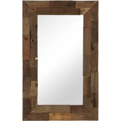 Miroir Bois De Récupération Massif 50 X 80 Cm VidaXL
