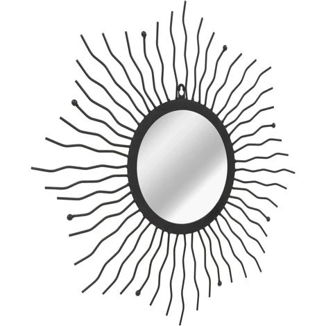 Miroir Mural De Jardin Rayons De Soleil 60 Cm Noir VidaXL 5 Miroir Mural De Jardin Rayons De Soleil 60 Cm Noir VidaXL – Image 3