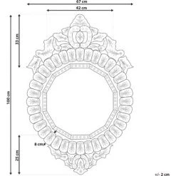 BELIANI Miroir En Bois D'ingénierie Argenté 100x67 - Argenté 7 BELIANI Miroir En Bois D'ingénierie Argenté 100x67 - Argenté -Miroir Soldes Boutique 11186264 3