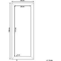 BELIANI Miroir En Plastique Argenté 130x50 - Argenté -Miroir Soldes Boutique 11186984 3