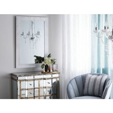 BELIANI Miroir En Plastique Argenté 91x61 - Argenté 4 BELIANI Miroir En Plastique Argenté 91x61 - Argenté – Image 2