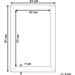 BELIANI Miroir En Plastique Argenté 91x61 - Argenté 9 BELIANI Miroir En Plastique Argenté 91x61 - Argenté -Miroir Soldes Boutique 11186987 3