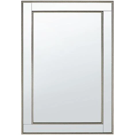 BELIANI Miroir En Plastique Argenté 90x60 - Argenté 3 BELIANI Miroir En Plastique Argenté 90x60 - Argenté