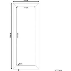 BELIANI Miroir En Plastique Argenté 130x50 - Argenté 9 BELIANI Miroir En Plastique Argenté 130x50 - Argenté -Miroir Soldes Boutique 11187005 3