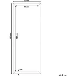 BELIANI Miroir En Plastique Blanc 130x50 - Blanc -Miroir Soldes Boutique 11187011 3