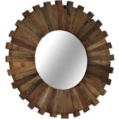 Miroir Mural Bois De Récupération Massif 50 Cm VidaXL -Miroir Soldes Boutique 11244514 2