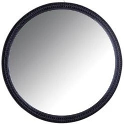 AUBRY GASPARD Grand Miroir Rond En Rotin Noir Noir - Noir