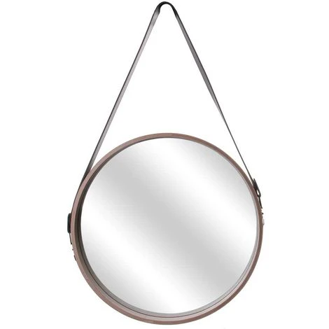 THE HOME DECO FACTORY Miroir Rond Avec Anse En PU Barber 40 Cm Beige - Beige 3 THE HOME DECO FACTORY Miroir Rond Avec Anse En PU Barber 40 Cm Beige - Beige