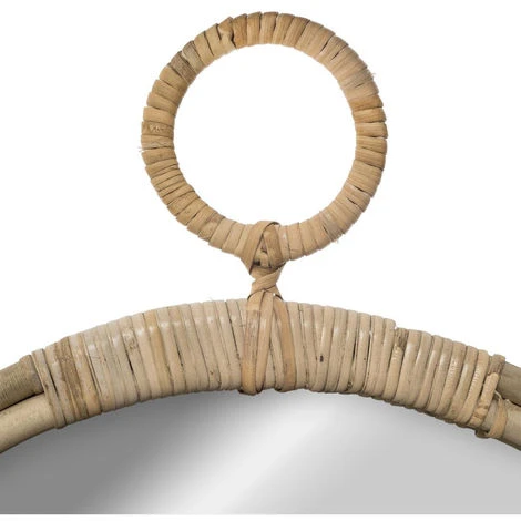 Atmosphera - Miroir Mural En Rotin Forme Gousset D 38 Cm - Beige 5 Atmosphera - Miroir Mural En Rotin Forme Gousset D 38 Cm - Beige – Image 3