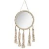 Atmosphera - Miroir Mural Corde Avec Pompons D 30 Cm - Beige -Miroir Soldes Boutique 11601728 1