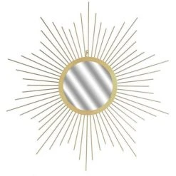 THE HOME DECO FACTORY Miroir Soleil En Métal Doré 66 Cm Doré - Doré