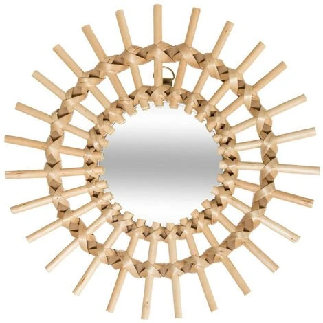 Atmosphera - Lot De 3 Miroirs Soleil En Rotin D 28 Cm - Beige 4 Atmosphera - Lot De 3 Miroirs Soleil En Rotin D 28 Cm - Beige – Image 2