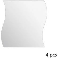 Atmosphera - Lot De 4 Miroirs Adhésifs Vagues En Verre 30 X 30 Cm - Miroir -Miroir Soldes Boutique 11747188 3