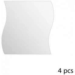 Atmosphera - Lot De 4 Miroirs Adhésifs Vagues En Verre 20 X 20 Cm - Verre -Miroir Soldes Boutique 11747258 3