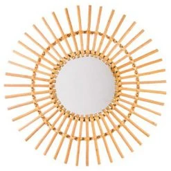 Miroir En Rotin Soleil - Dim : D 58 Cm -PEGANE-