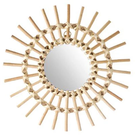 Miroir En Rotin Soleil - Dim : D30 Cm -PEGANE- 3 Miroir En Rotin Soleil - Dim : D30 Cm -PEGANE-