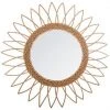 Miroir Mural En MDF Et Saule Coloris Beige - Dim : L.50 X L.2,8 X H.50 Cm -PEGANE- -Miroir Soldes Boutique 12220662 1
