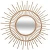 Miroir Mural En Saule Coloris Beige - Dim : L.76 X L.2,4 X H.76 Cm -PEGANE- -Miroir Soldes Boutique 12220663 1