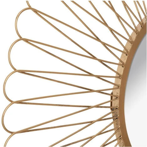 Atmosphera - Grand Miroir Mural Soleil En Métal Doré D 76 Cm - Doré 4 Atmosphera - Grand Miroir Mural Soleil En Métal Doré D 76 Cm - Doré – Image 2