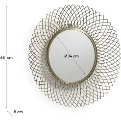 Kave Home - Miroir Mural Juicy Doré Rond Juicy Ø 65 Cm En Métal - Doré -Miroir Soldes Boutique 12369193 3