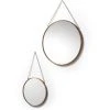 Kave Home - Lot De 2 Miroirs Icon Cuivre Ronds Ø 41 / Ø 26 Cm En Acier Avec Anse - Cuivre -Miroir Soldes Boutique 12371767 1