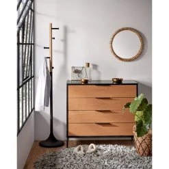 Kave Home - Miroir Polke Rond Ø 52 Cm En Bois Massif De Teck - Naturel -Miroir Soldes Boutique 12436330 2