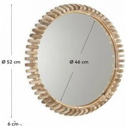 Kave Home - Miroir Polke Rond Ø 52 Cm En Bois Massif De Teck - Naturel -Miroir Soldes Boutique 12436330 3