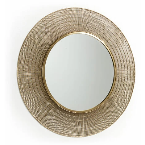 Kave Home - Miroir Place Doré Rond Ø 80 Cm En Acier - Doré 3 Kave Home - Miroir Place Doré Rond Ø 80 Cm En Acier - Doré