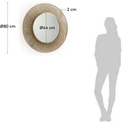 Kave Home - Miroir Place Doré Rond Ø 80 Cm En Acier - Doré 7 Kave Home - Miroir Place Doré Rond Ø 80 Cm En Acier - Doré -Miroir Soldes Boutique 12437243 3