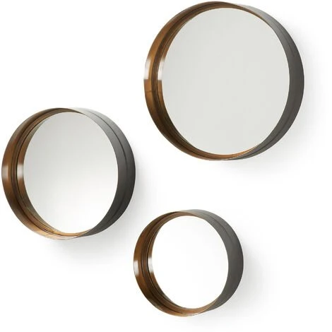 Kave Home - Lot De 3 Miroirs Wilton Ronds Ø 35 / Ø 30 / Ø 23 Cm En Métal - Noir 3 Kave Home - Lot De 3 Miroirs Wilton Ronds Ø 35 / Ø 30 / Ø 23 Cm En Métal - Noir