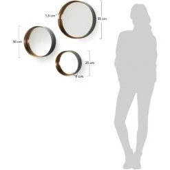 Kave Home - Lot De 3 Miroirs Wilton Ronds Ø 35 / Ø 30 / Ø 23 Cm En Métal - Noir 7 Kave Home - Lot De 3 Miroirs Wilton Ronds Ø 35 / Ø 30 / Ø 23 Cm En Métal - Noir -Miroir Soldes Boutique 12437277 3