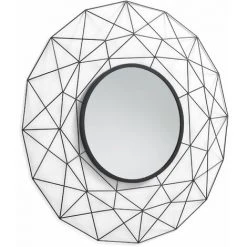 Kave Home - Miroir Mural Tabi Noir Rond Ø 90 Cm En Tiges De Métal - Noir