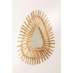 Miroir Mural Triangulaire En Bambou (56x56 Cm) Aube SKLUM Bambou Bambou - Bambou Bambou -Miroir Soldes Boutique 12662553 3