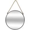 Atmosphera - Miroir Rond En Métal Noir Avec Corde D 55 Cm - Noir -Miroir Soldes Boutique 13315993 1