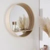 MOB-IN Miroir Rond En Chêne Avec étagère 60 Cm OBLO - Bois Clair -Miroir Soldes Boutique 13518814 1