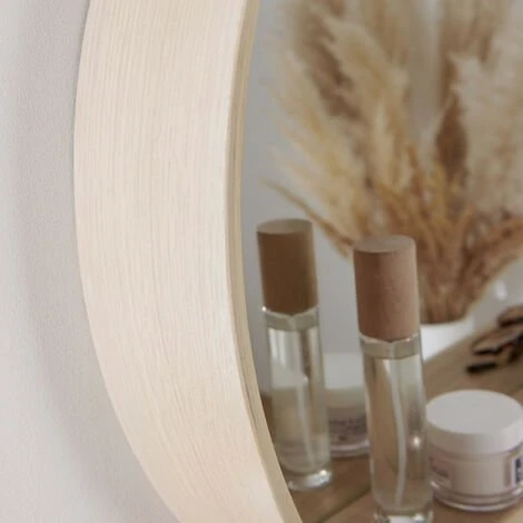 MOB-IN Miroir Rond En Chêne Avec étagère 60 Cm OBLO - Bois Clair 6 MOB-IN Miroir Rond En Chêne Avec étagère 60 Cm OBLO - Bois Clair – Image 4