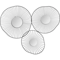 ATMOSPHERA, CRÉATEUR D'INTÉRIEUR Décoration Murale Métal 3 Miroirs Noir - Noir
