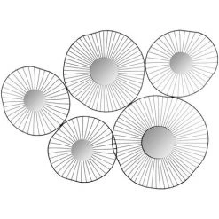 ATMOSPHERA, CRÉATEUR D'INTÉRIEUR Décoration Murale Métal 5 Miroirs Noir - Noir