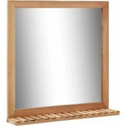 VidaXL Miroir De Salle De Bain 60 X 12 X 62 Cm Bois De Noyer Massif - Brun
