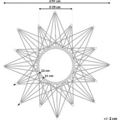 BELIANI Miroir En Métal Doré 91x91 - Doré 8 BELIANI Miroir En Métal Doré 91x91 - Doré -Miroir Soldes Boutique 13978299 3
