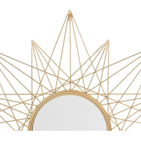 BELIANI Miroir En Métal Doré 91x91 - Doré 6 BELIANI Miroir En Métal Doré 91x91 - Doré – Image 4