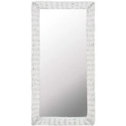 VIDAXL Miroir Osier Blanc 50 X 100 Cm - Maison Et Jardin - Décorations - Miroirs - Blanc - Blanc -Miroir Soldes Boutique 14309381 2