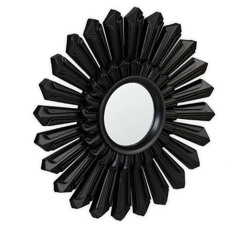Relaxdays Miroir De Décoration Soleil, Lot De 3, Décoration Murale, Avec Suspension, Cadre Plastique, Ø, 25 Cm, Noir 4 Relaxdays Miroir De Décoration Soleil, Lot De 3, Décoration Murale, Avec Suspension, Cadre Plastique, Ø, 25 Cm, Noir – Image 2