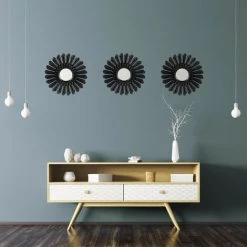 Relaxdays Miroir De Décoration Soleil, Lot De 3, Décoration Murale, Avec Suspension, Cadre Plastique, Ø, 25 Cm, Noir 9 Relaxdays Miroir De Décoration Soleil, Lot De 3, Décoration Murale, Avec Suspension, Cadre Plastique, Ø, 25 Cm, Noir -Miroir Soldes Boutique 14456127 3