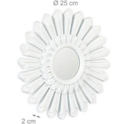 Relaxdays Miroir De Décoration Soleil, Lot De 3, Décoration Murale, Avec Suspension, Cadre Plastique, Ø, 25 Cm, Blanc 11 Relaxdays Miroir De Décoration Soleil, Lot De 3, Décoration Murale, Avec Suspension, Cadre Plastique, Ø, 25 Cm, Blanc -Miroir Soldes Boutique 14456128 5