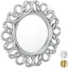 Relaxdays Miroir Mural Rond, Décoration Murale Pour Toutes Les Pièces, Avec Cadre, Ornement, ∅ 50 Cm, Argenté -Miroir Soldes Boutique 14456144 1
